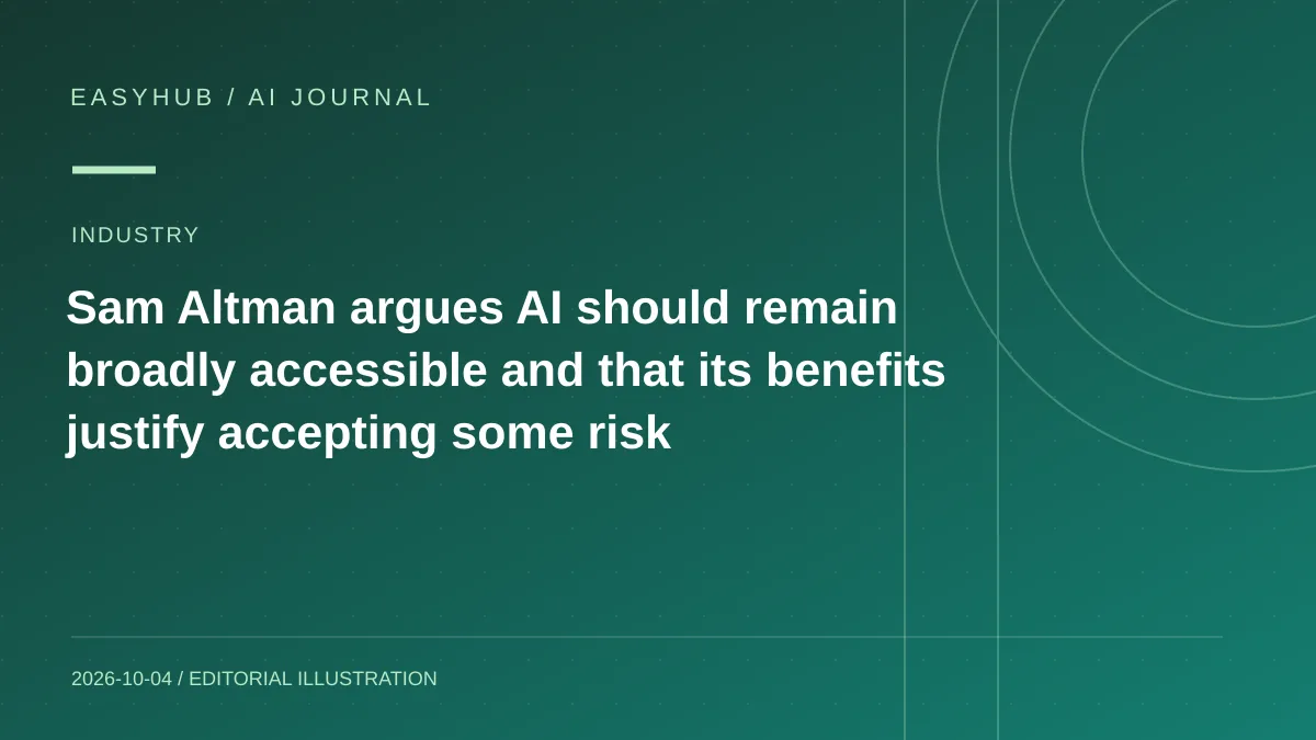 资讯编辑示意图：Sam Altman：AI 应保持广泛可访问，巨大收益值得在治理中接受部分风险