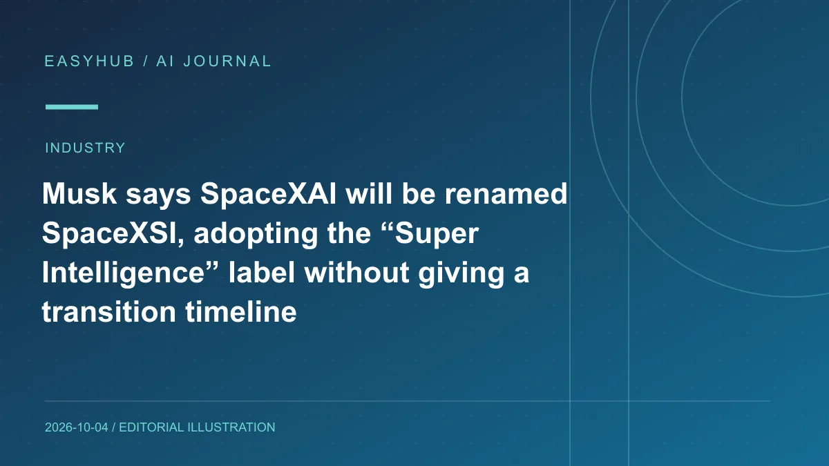 资讯编辑示意图：马斯克称 SpaceXAI 将更名为 SpaceXSI：跟进“Super Intelligence”表述，但尚未给出生效时间
