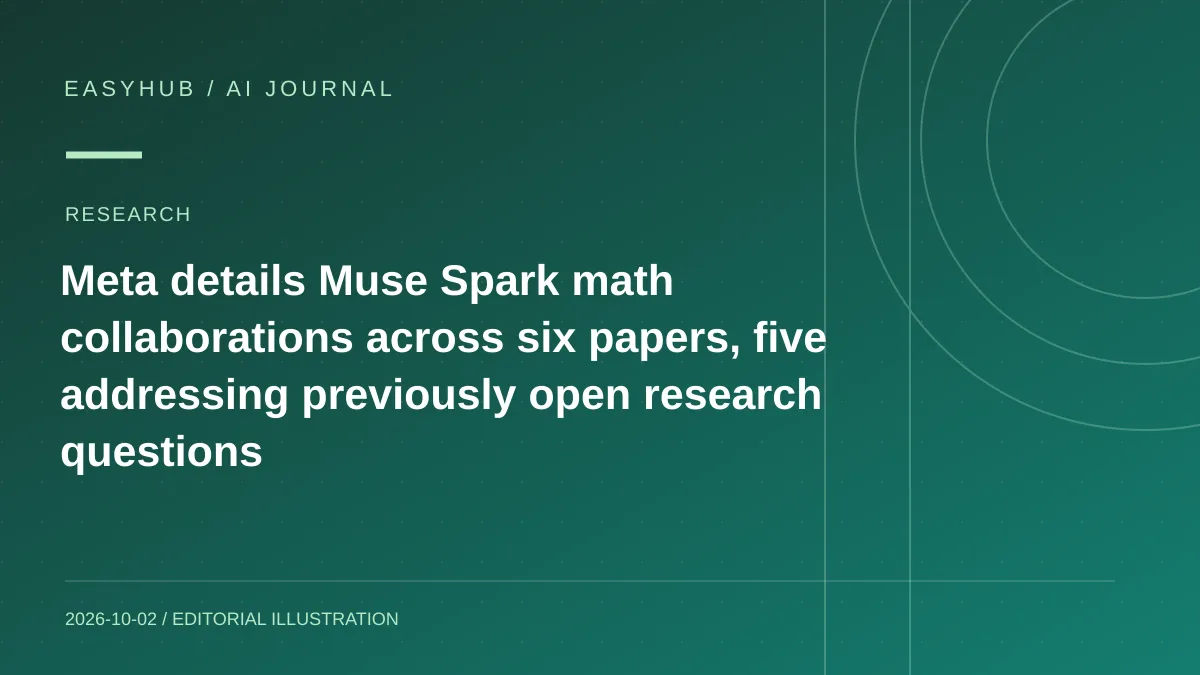 资讯编辑示意图：Meta 公布 Muse Spark 数学研究协作：六篇论文中五篇回答此前开放问题，研究者全程指导与复核