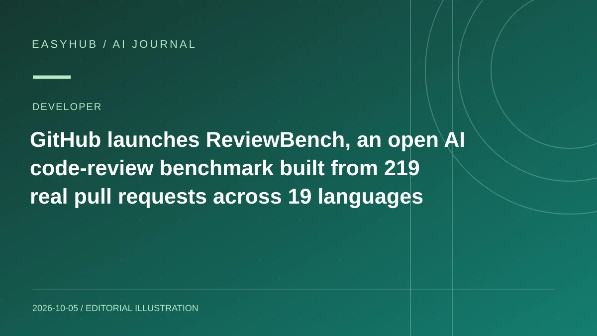 资讯编辑示意图：GitHub 发布 ReviewBench：219 个真实 PR、19 种语言的开放 AI 代码审查基准