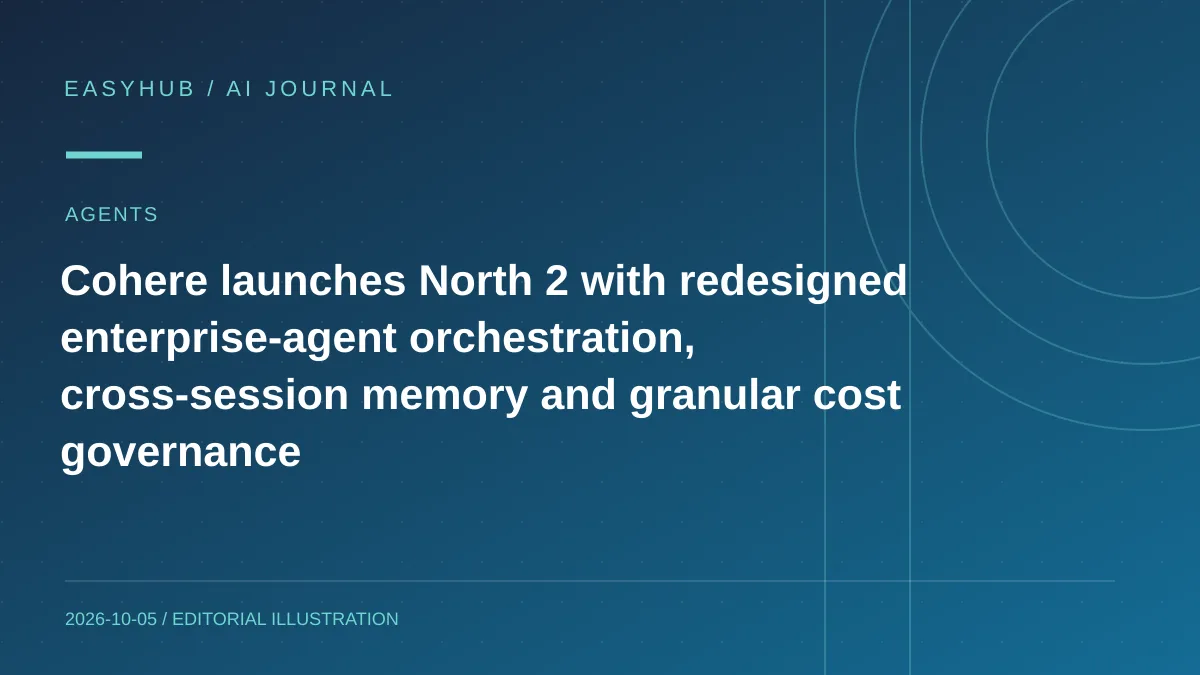 资讯编辑示意图：Cohere 发布 North 2：重做企业 Agent 编排，加入跨会话记忆、可复用自动化与细粒度成本治理