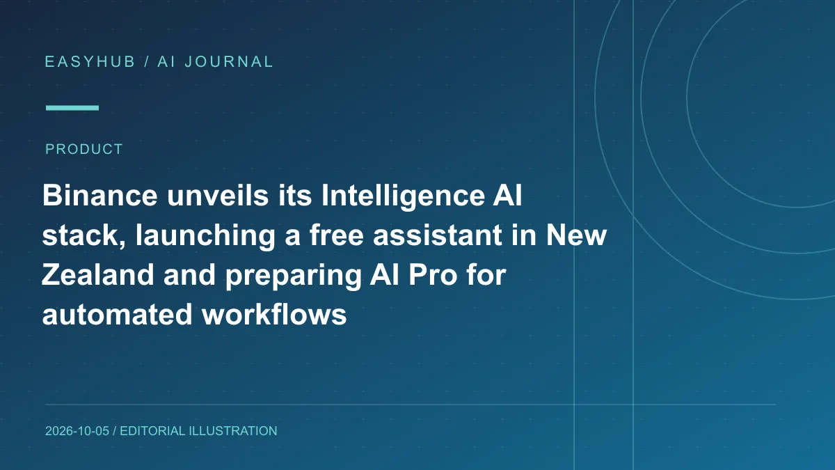 资讯编辑示意图：Binance 发布 Intelligence AI 产品栈：免费 AI 助手先在新西兰上线，AI Pro 将支持策略自动化