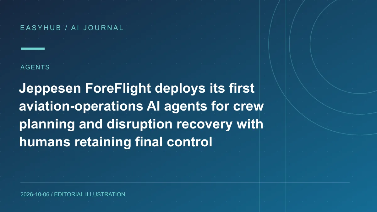 资讯编辑示意图：Jeppesen ForeFlight 部署首批航空运营 AI Agents：从机组排班到航班中断恢复，保留人工最终决策
