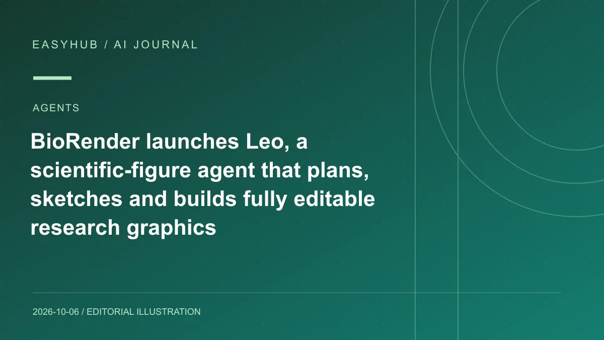 资讯编辑示意图：BioRender 推出 Leo 科学绘图 Agent：先问需求、再给草图，最终生成可逐元素编辑的科研图