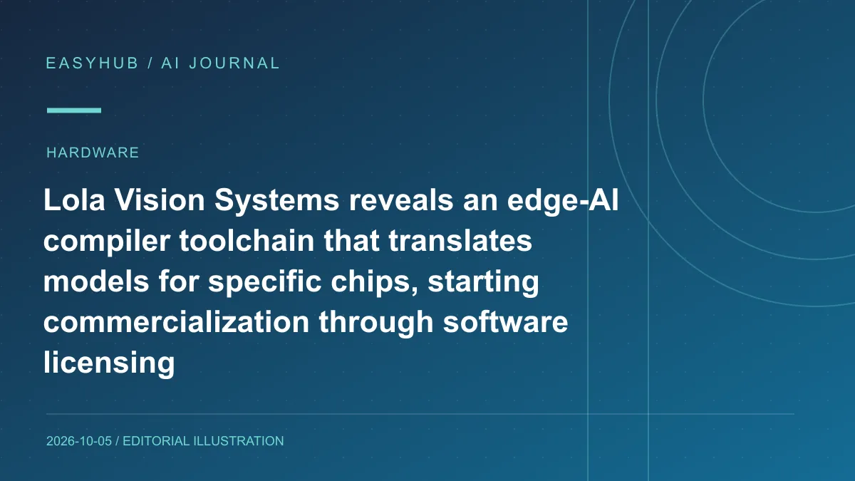 资讯编辑示意图：Lola Vision Systems 公开边缘 AI 编译工具链：把模型自动转换为特定芯片可执行指令，先靠现有硬件软件授权商业化
