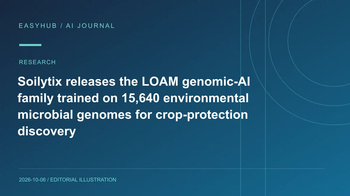 资讯编辑示意图：Soilytix 发布 LOAM 基因组 AI 模型：用 1.56 万个环境微生物基因组训练，面向土壤作物保护候选发现