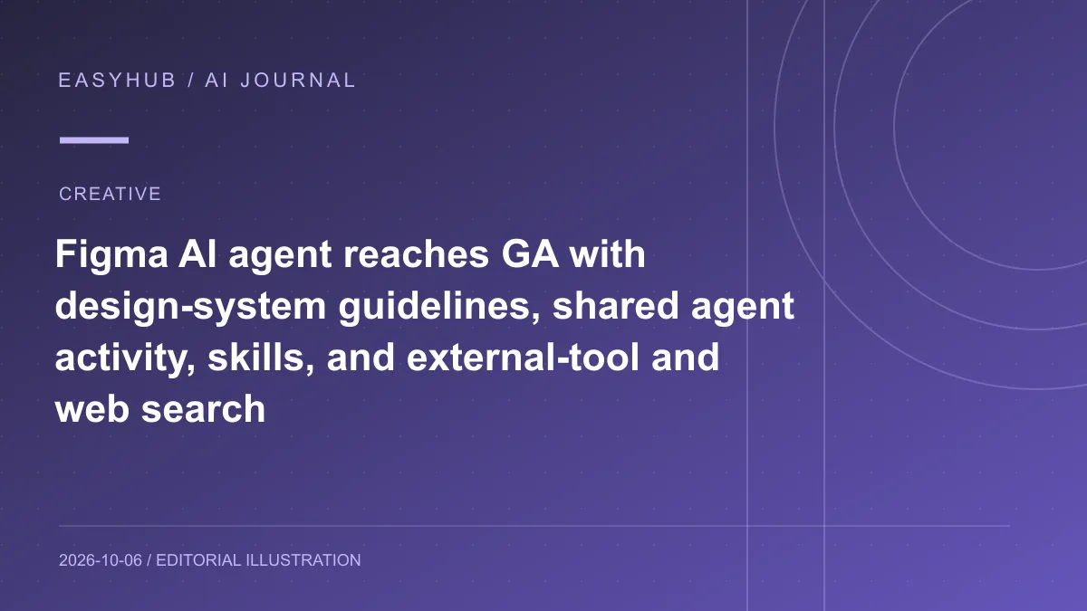 资讯编辑示意图：Figma AI Agent 正式 GA：加入设计系统 Guidelines、团队实时协作、Skills 与外部工具/Web 搜索