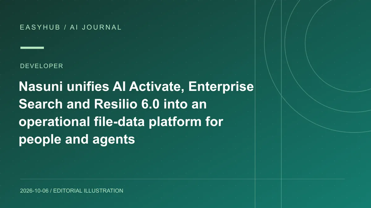 资讯编辑示意图：Nasuni 重组 AI 时代文件数据平台：AI Activate 接 MCP，Enterprise Search 与 Resilio 6.0 纳入同一数据底座