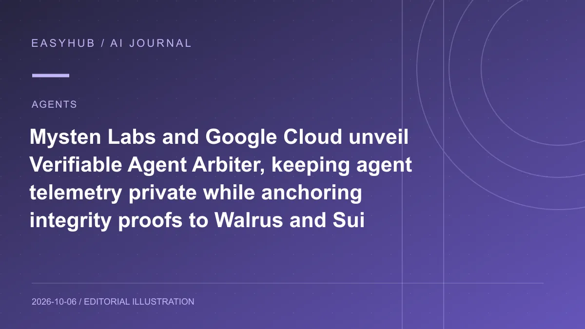资讯编辑示意图：Mysten Labs 与 Google Cloud 公布 Verifiable Agent Arbiter：把 Agent 明细留在企业云中，完整性证明锚定到 Walrus 与 Sui