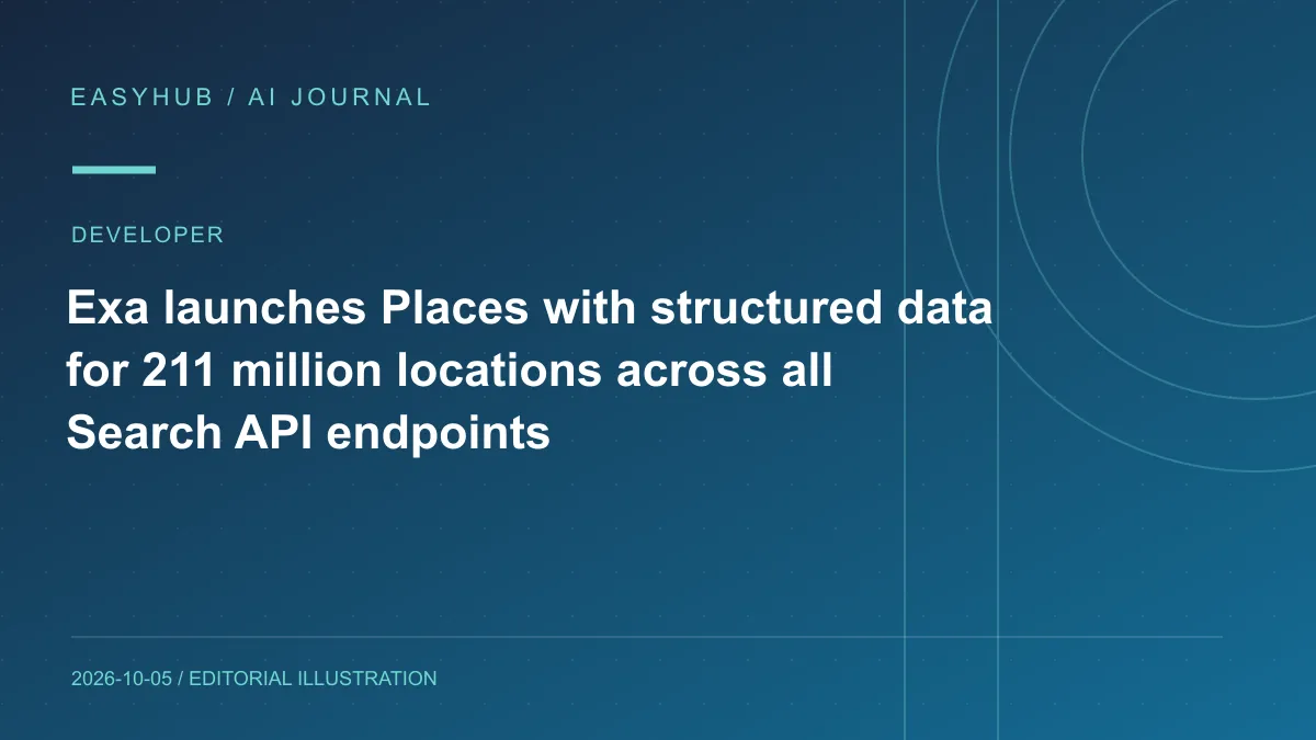 资讯编辑示意图：Exa Places 上线：为 AI Agent 增加 2.11 亿地点结构化数据，所有 Search API 端点可直接使用