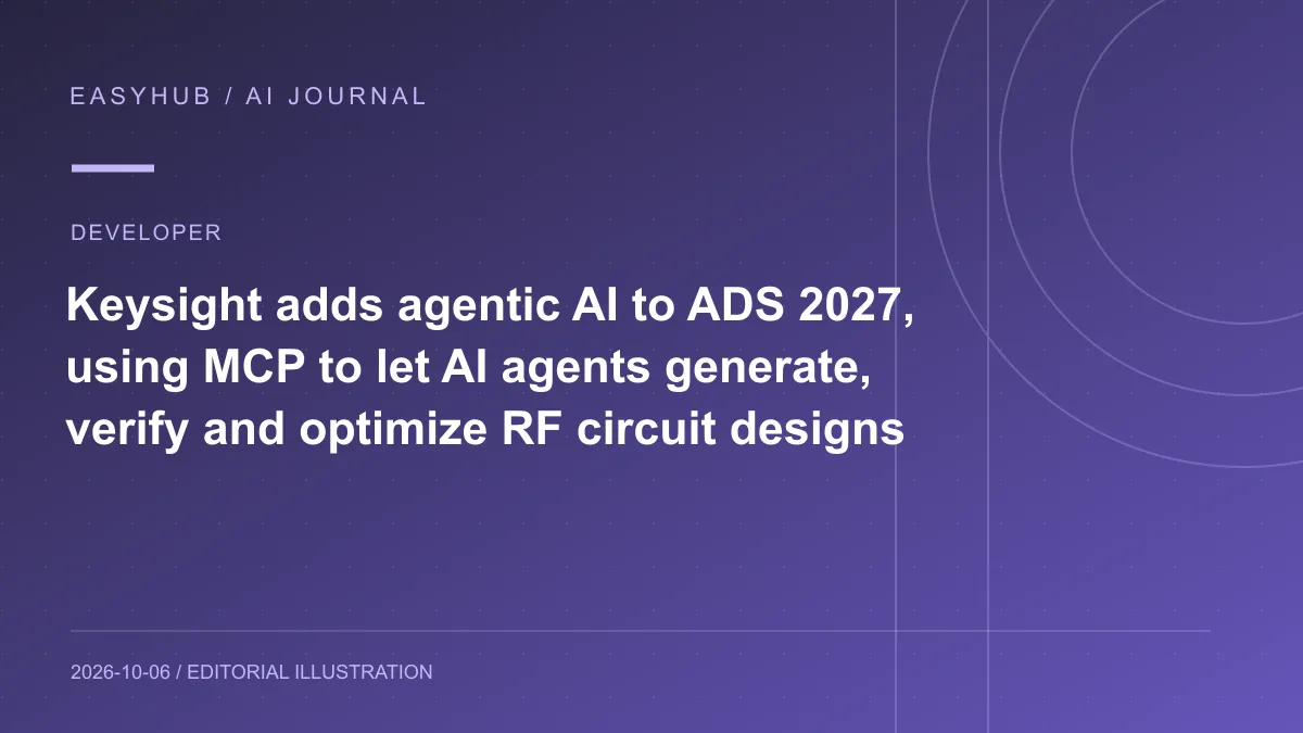 资讯编辑示意图：Keysight 在 ADS 2027 引入 Agentic AI：通过 MCP 让 AI Agent 自动生成、验证与优化射频电路设计
