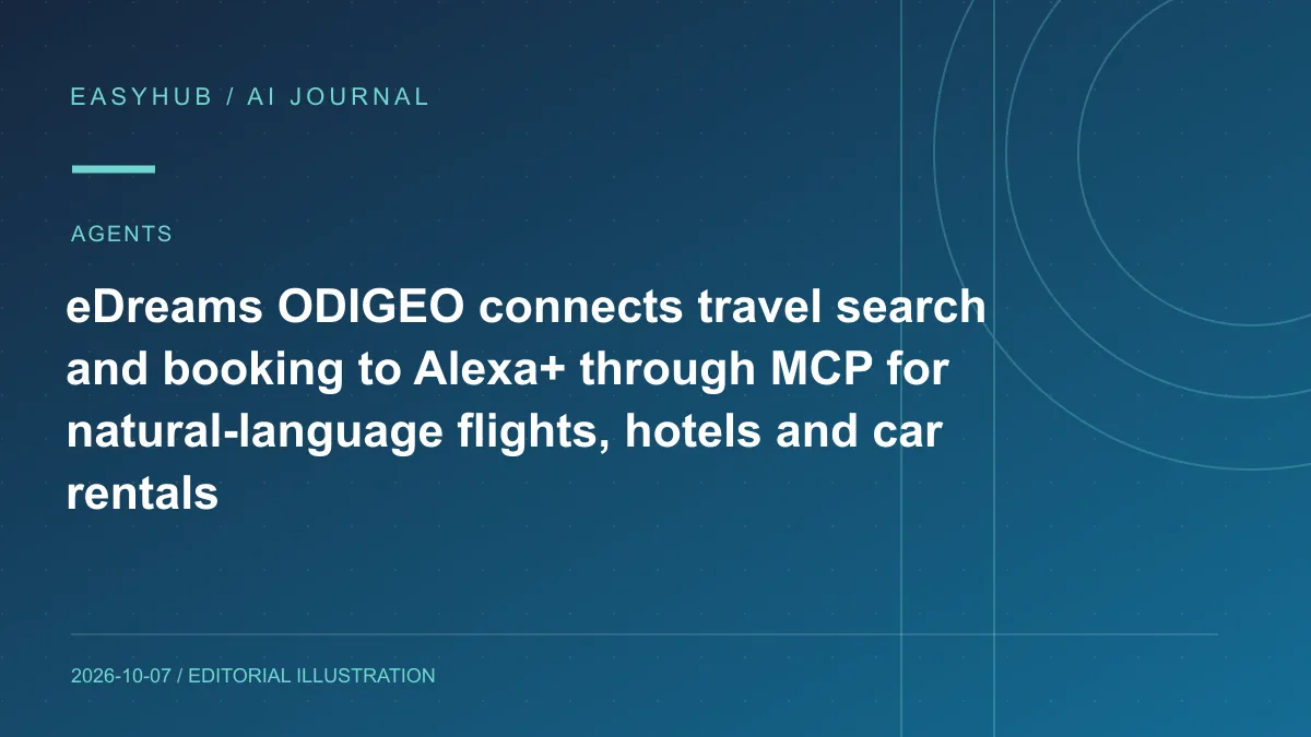 资讯编辑示意图：eDreams ODIGEO 接入 Alexa+：用 MCP 把机票、酒店与租车搜索/预订接进自然语言旅行对话