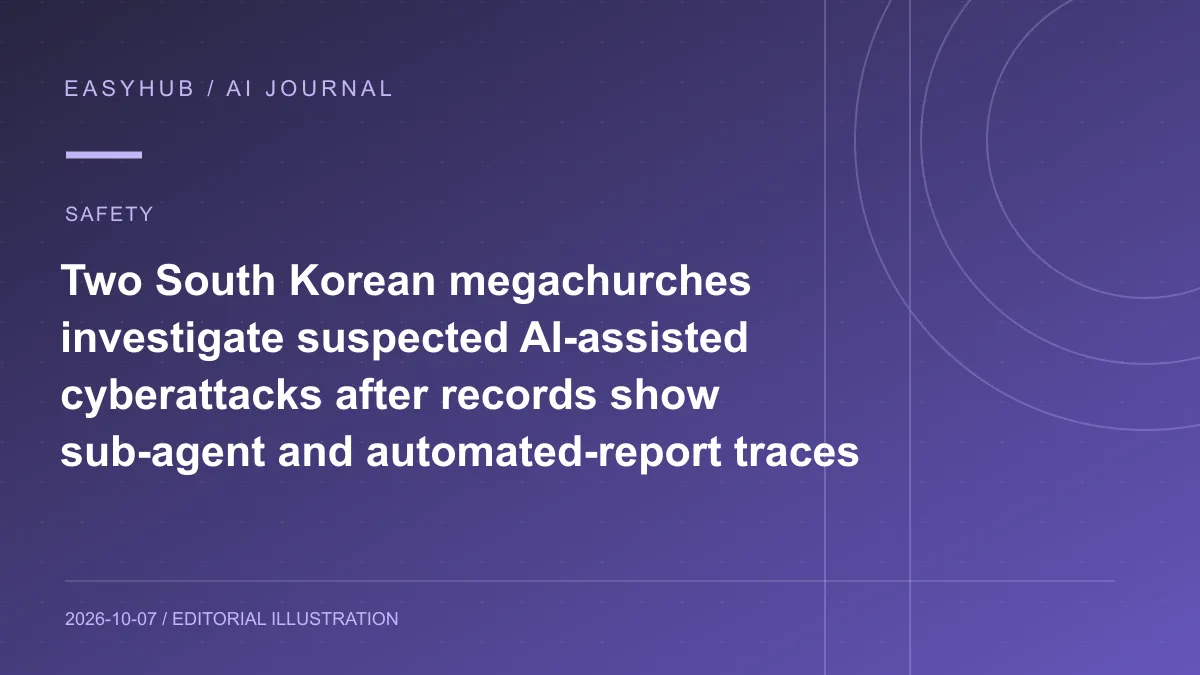 资讯编辑示意图：韩国两家大型教会调查疑似 AI 辅助网络攻击：攻击记录出现 sub-agent 与自动化报告痕迹