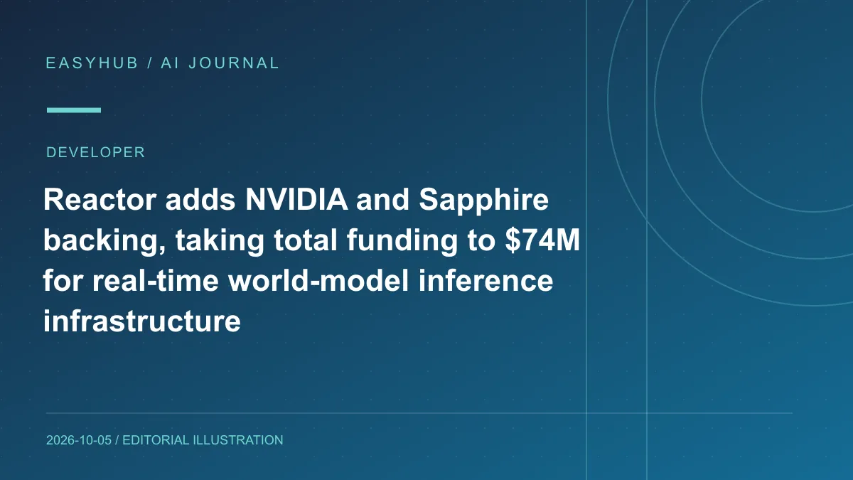 资讯编辑示意图：Reactor 获 NVIDIA 与 Sapphire 加注：累计融资达 7400 万美元，专做实时 World Model 推理与流式基础设施