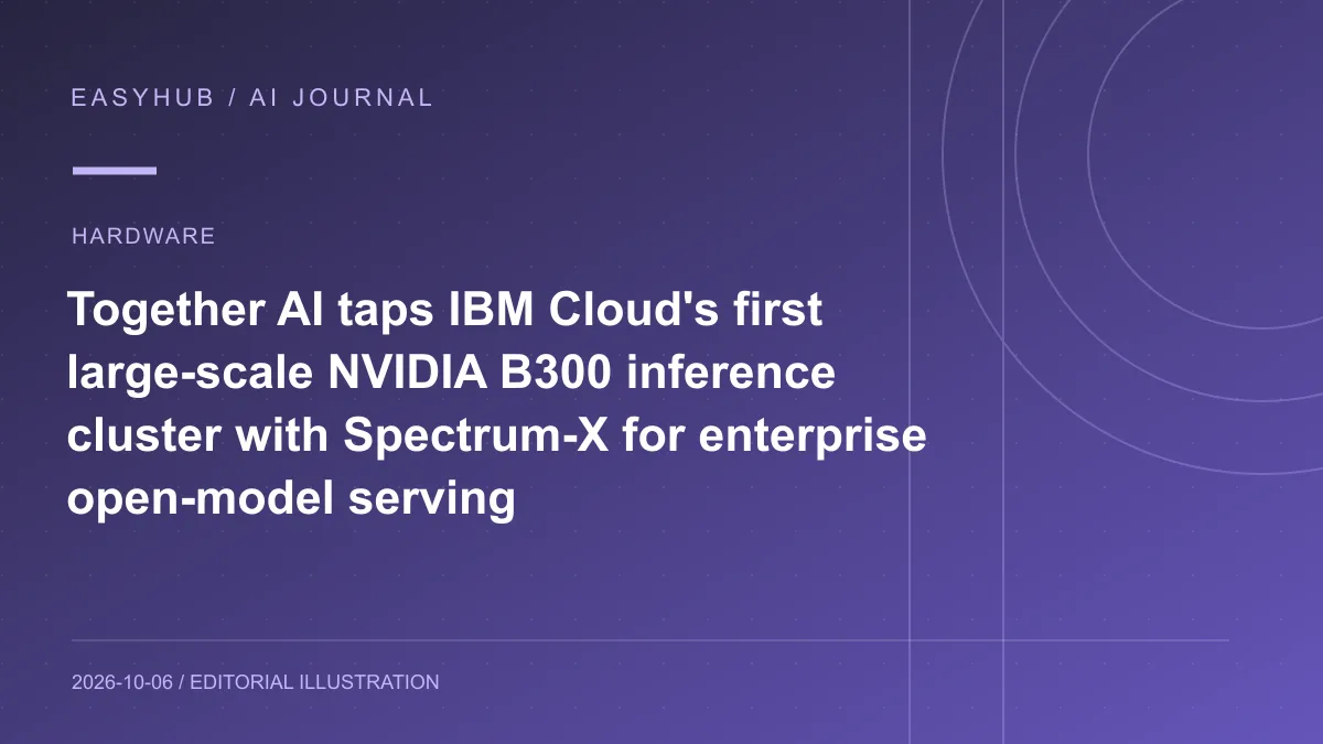资讯编辑示意图：Together AI 接入 IBM Cloud 首个大规模 NVIDIA B300 推理集群：用 Spectrum-X 扩充开放模型企业推理