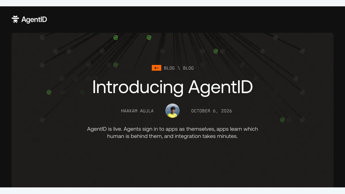 AgentMail AgentID 官方发布主视觉